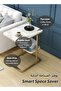 2-Tier Faux Marble Side Table with Rust Gold Steel Frame, Modern Sofa End Table, Waterproof MDF Wood Coffee Table, Compact Nightstand for Living Room Bedroom Office, 50×30×60 cm - 6