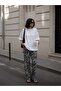 Crep Women's Back Lace Detailed Oversize T-Shirt 100% Cotton Suprem Basic Tshirt Ecru - 6