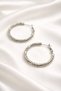 Women's Silver Color Twisted Vintage Hoop Earrings 3.5cm Stylish Modern Earring Model - 4