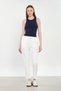 Women's Elastic Waist Lace-Up Trousers - White - 2