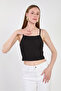 Women's Strappy Bubble Blouse - Black - 2