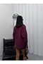 Women's Oversize Embroidered Pocket Detailed Long Sleeve Stylish Loose Shirt - 8