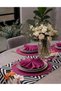 American Service Set, New Season, 6 Fuchsia Supla, 6 Fuchsia Napkins and Runner Cover Lily Tk - 3