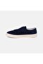 Men's Navy Blue Lace-Up Casual Suede Sports Shoes - 3