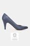 Women's Dark Blue Genuine Natural Leather Thin Heel Shoes, Size 35-41