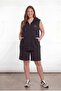 Stone Detailed Hooded Oversized Sleeveless Tracksuit Shorts Set - 4