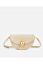 Contrast Textured Bag with Metal Buckle