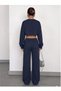 Women's Sweatpants Navy Blue - Waist-Tied, Suitable for Daily Use, Comfortable Fit, Washable Fabric - 2