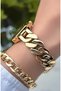 Chain Model-Steel Cord-Women's Wristwatch-Gold Color-2 Years Warranty-Bracelet Gifted Hmj4Fc5 - 6
