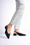 Vienna Women's Black Nubuck Open Back Low Heeled Shoes - 3