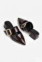 Krea Women's Buckle Pointed Toe Daily Heeled Slippers