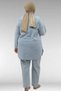 67045 Plus Size Tencel Pants Set with Tassel and Pocket Detail - Snow Wash Ice Blue - 7
