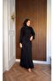 Drawstring Detailed Women's Hijab Dress Black