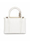 Multi-Compartment Women's Hand and Shoulder Bag with Scarf Detail – White - 3