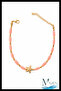 White Beaded Anklet with Starfish Figure |   Gold Color |   Adjustable Foot Brace - 2
