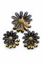 Women's Pink Daisy Hairpin Buckle Set with Gold Detail, Floral Design, Stone Hairpin, Set of 3 - 2