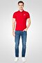Men Slim Fit Short Sleeves Embroidered Logo Polo Shirt, Red - 3