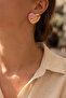 Gold Pink Enamel Heart Premium Steel Earrings - 3