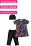 Striped Pattern Girls' Hijab Swimsuit Set with Boneli Tights, Semi-Covered Pool and Sea Swimsuit - 4