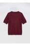 Alita City Farkıyla Lcw Everyday Burgundy Oval Neck Women's Knitwear Sweater - 6