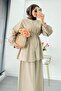 Premium Oversize Buttoned Linen Suit - Çağla - 3