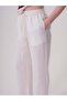 Elastic white linen trousers - 4