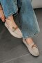 Alfa Women's Genuine Suede Loafer Shoes Beige - 3