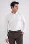 Comfort Fit 97% Stretch Cotton Polo Collar Long Sleeve Ecru T-Shirt Ts 921 - 4