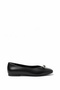 Seka Black Silver Buckle Detailed Women's Ballerinas
