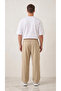 Men's Beige Parachute Fabric Baggy Oversize Loose Fit Sweatpants - 7