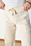 Cotton Linen Striped Baggy Trousers - 6