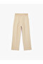 Kupro Viscose Fabric Pleated Culotte Trousers with Tie Detail and Pockets - 5