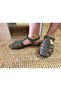 Women's Genuine Leather and Khaki Suede Sandals - 4