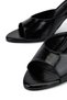 Women's Faux Leather Black Heeled Slippers - 5