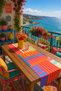 Modern Striped Colorful Digital Print Runner Decorative Table Runner (40X140 cm)