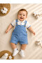 Polo Collar Sweatshirt Double Pocket Detailed Buttoned Lycra Denim Salopet Summer 2-Piece Baby Boy Set - 2