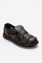 Men's Closed Toe Sandals Real Leather Dc 1202 Brown - 4