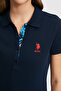 Women's Navy Blue Polo Collar Basic T-Shirt 50321798-Vr033 - 6