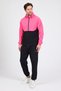 Men's Fuchsia Black Comfortable Fit Hooded Zippered Top and Bottom Tracksuit Set Daily Sports Combination - 7