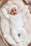 Floral Embroidered Scallop Detailed Seasonal Cotton Newborn Baby Girl Hospital Discharge Bodysuit Set 0-3 Months - 3