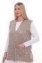 Women's Mercerized Pocketed Buttoned Rolax Knitwear Seasonal Mother's Vest - 2