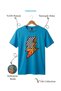 Leopard and Flame Detailed Vintage Rock Lightning Streetwear 100% Cotton Regular Fit T-Shirt