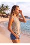 Women's Off Shoulder Sleeveless T-Shirt Athlete Plain Unprinted - 2