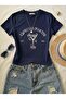 Women's Espresso Stone Printed - Lycra Short Sleeve Body Tee Crop