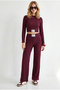 Women's Plum Arma Detailed Draped Top and Bottom Set Tkm-19000496 - 4