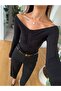 Button Detailed Bodysuit - Black - 2