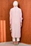 Pink Buttoned Long Tunic with Back Slit - 5