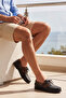 Royal Marine Black Brown Premium Leather Men's Loafers - Handcrafted Custom Design Classic Boat Shoes - 2
