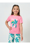 Girls Printed Short Sleeve T-Shirt and Pyjama Set - 3