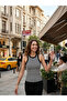 Women's Black and White Striped Premium Camisole Slim Fit Crew Neck Undershirt